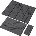 Small Stone Dish Drying Mat for Kitchen Counter, 2 PCS 16"×12" & 8"x4" Quick Dry Stone Mats, Foldable Water Absorbing Diatomite Drying Dish Pad for Countertop Bottles Utensils Cups(Dark Gray Ink)