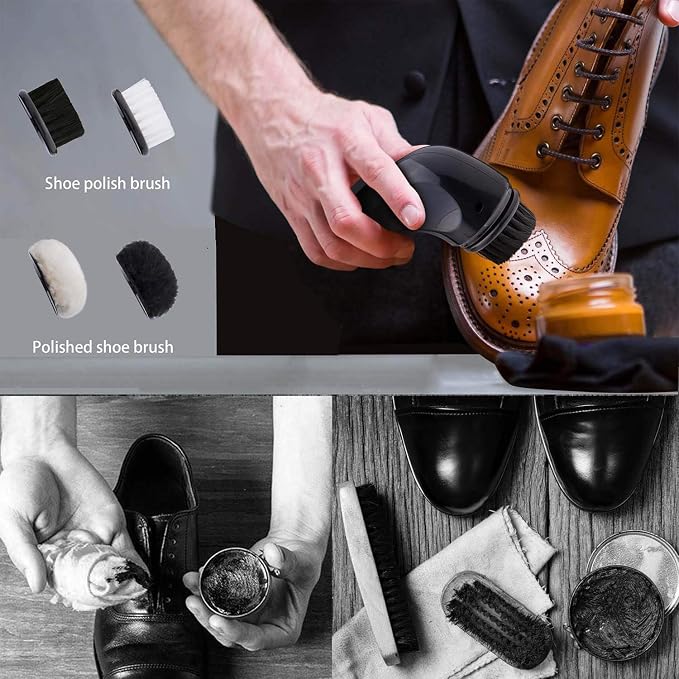 Electric Shoe Shine Kit,Shoe Polisher Brush Shoe Shiner