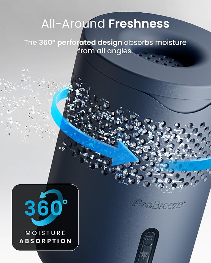 Pro Breeze Osmo® Dehumidifier, Silent & Refillable Moisture Absorber for Home, Bedroom, Wardrobe and Bathroom,1.54lb Refillable Tablet, Blue