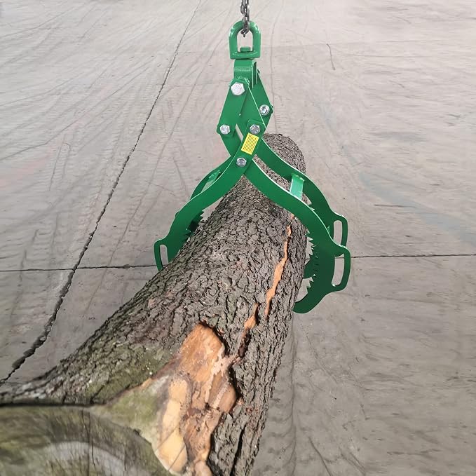 4 Claw Log Lifting Tongs Timber Claw Hook, 32in - Heavy Duty Grapple Timber Claw, Lumber Skidding Tongs Logging Grabber