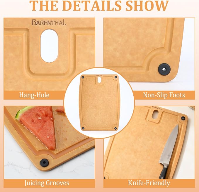 2PC Cutting Boards for Kitchen Dishwasher Safe Eco-Friendly Composite Cutting Board, Reversible Chopping Board with Handles & Juice Grooves, Small & Medium Cutting Board for Kitchen