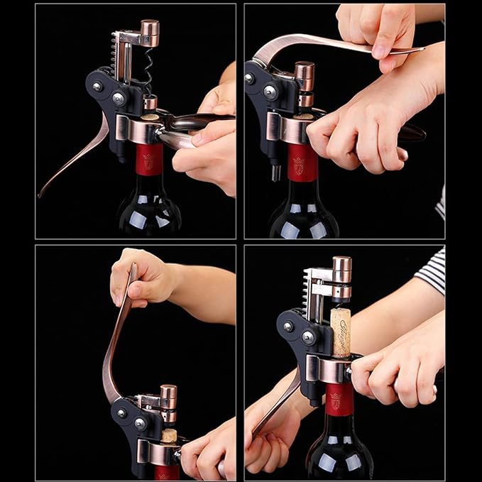 Wine Opener Set, Lever-Arm Rabbit Corkscrew, Wine Accessory Sets with Bottle Opener, Foil Cutters, Manual Wine Bottle Opener with Foil Cutter, Used in Kitchen Restaurant and Bars