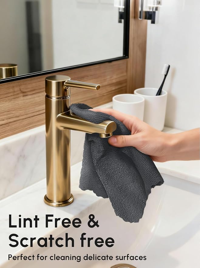Microfiber Cleaning Cloths Roll, 75 Pack Tear Away Microfiber Towels Roll, 12" x 12" Lint Free Rags, Reusable Cleaning Cloths, Washable, Scratch Free,Ultra Absorbent Dish Rags(Dark Grey)