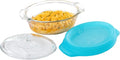 Libbey Baker’s Premium 3 Piece Glass Baking Dish Set, Stackable, Space Saving Casserole Dish with Lid Set, Baking Glassware for Casseroles, Desserts