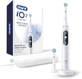Oral-B Rechargeable Electric Toothbrush, iO7 Limited Deep Clean + Protect, 5 Cleaning Modes, Interactive Display, Visible Pressure Sensor, 2 Brush Heads, Charging Travel Case, White