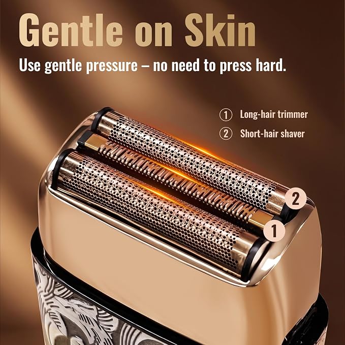 Ufree Foil Shaver and Beard Hair Trimmer Set, Men Electric Razor，Mens Gifts | 6500-7500RPM Head Shavers for Bald, Zero-Gap, Type-C, LED Display, T-Blade Line Versatile for Mustache, Stubble & Crisp Edge