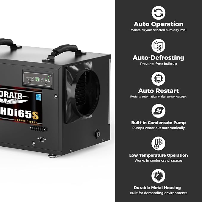 ALORAIR 120 PPD Commercial Dehumidifiers with Pump and Hose, Crawl Space Basement dehumidifier, Industry Water Damage Unit, Compact, Portable, Auto Defrost, Memory Starting