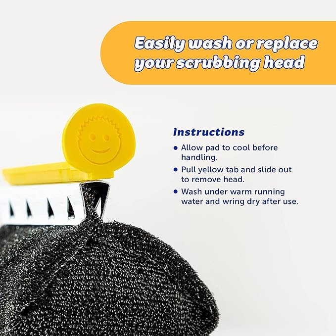Scrub Daddy BBQ Daddy Grill Brush Head Refill - Bristle Free Grill Brush ArmorTec Steel Mesh Grill Cleaning Brush Attachment - Steam-Activated Cleaning Scrubber for Grates (1 Count)