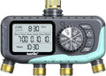 RAINPOINT Sprinkler Timer 4 Zone, Water Timer for Programmable, for Soaker Hose with Rain Delay/Manual/Automatic Watering System, Digital Irrigation for Yard, Lawn