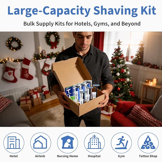 240 Pack Disposable Razors Bulk for Men with Shaving Cream, Shaving Kit for Men, Homeless Supplies Bulk, Individually Wrapped Twin Blade Razors Travel Cream for Hotel Airbnb Shelter Camping