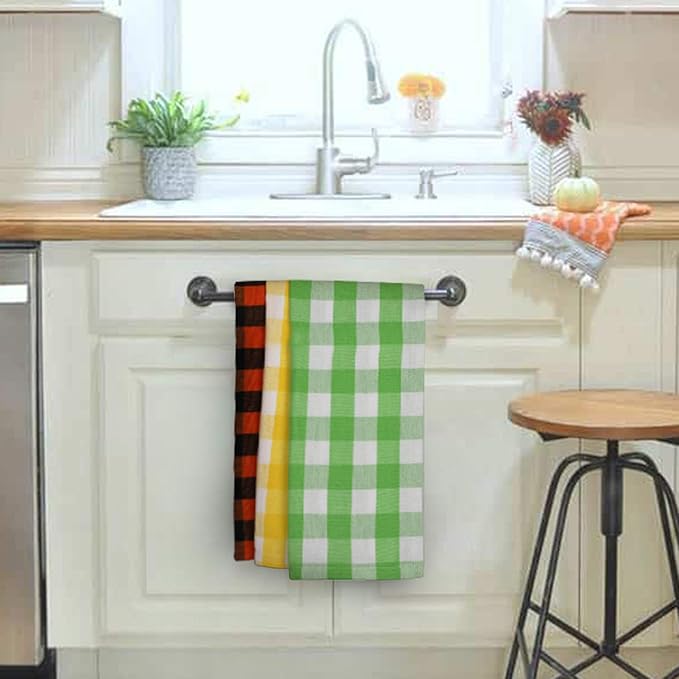 Urban Villa Kitchen Towels 100% Cotton Dish Towels for Kitchen (Set of 12) 20”x30” Dish Cloths Highly Absorbent Kitchen Linen Set with Hanging Loop Perfect for Drying Dishes Cleaning – Multi Color