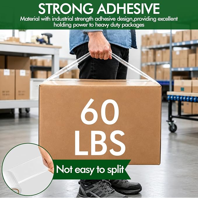 24 Rolls Clear Packing Tape with 4 Dispensers, Heavy Duty Packing Tape Refills for Moving Mailing Packaging Shipping Supplies, 2.0 inches x 60 Yards Per Roll