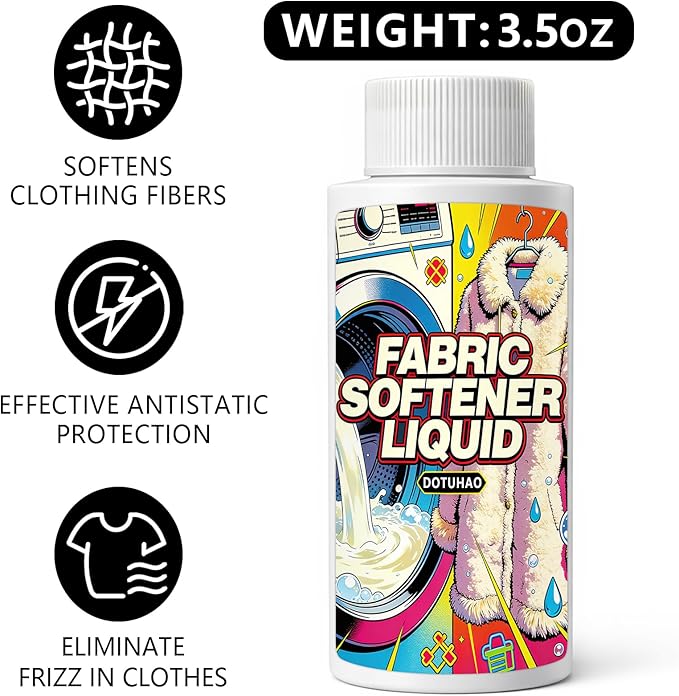 Fabric Softener Liquid, 3.5 fl oz / 100 ml Soften Fabrics For Polyester, Cotton, Nylon, Wool, Cashmere & Blends, Quick-Penetrating | High Absorption (3.5 fl oz / 100 ml)