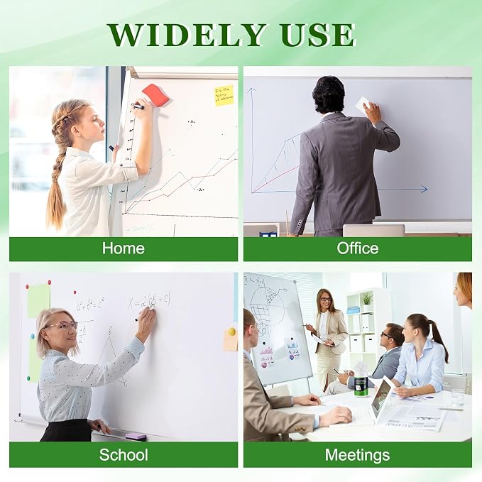 Threlaco 6 Pack Dry Erase Wipes 600 pcs Whiteboard Cleaning Wipes Wet Whiteboard Cleaner Classroom Teacher Supplies, 100 pcs Per Canister
