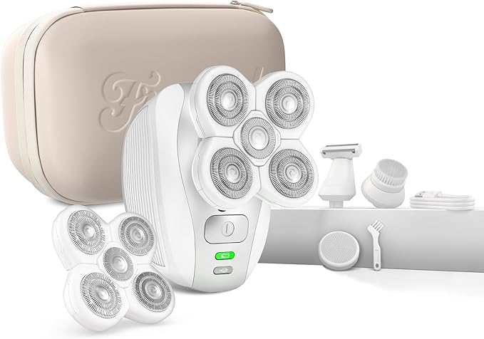 Freebird FlexSeries Electric Razor for Women - Silk Smooth Legs, Body Hair, & Pubic Shaver - for Private Area, Sensitive Skin, Bikini Trimmer (Shaver Kit + Replacement Blade + Travel Case)