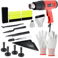 EHDIS Window Tint Kit Vinyl Wrap Tool with Heat Gun,Vinyl Scraper,Shank Gasket Squeegee,Working Gloves,Curves Slot Tint Tool for Car Wrapping,Window Film,Graphics,Decal Installation