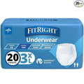 FitRight Adult Incontinence Underwear, Heavy Absorbency, 3X-Large, 75"-94" Waist (20 Count)