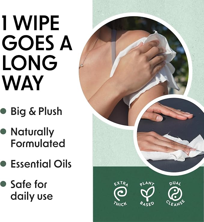 Wipex Gym Cleaning Wipes Bundle - Get (1) 400ct Lemongrass Surface Wipes & (1) 225ct Body Cloths for After Workout, Plant-Based Fitness Equipment Wipes, Clean Surfaces & Mats and Peloton Bike