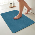 TYUU Bathroom Mat Quick Dry, Bathroom Rugs Non Slip Washable Thin Absorbent Bath Mat Fits Under Door Bathroom Floor Mat Perfect for Bath, Shower, or Sink 24"x36" Denim Blue