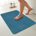 TYUU Bathroom Mat Quick Dry, Bathroom Rugs Non Slip Washable Thin Absorbent Bath Mat Fits Under Door Bathroom Floor Mat Perfect for Bath, Shower, or Sink 16"x24" Denim Blue