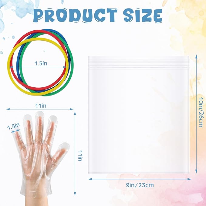 2000 Pcs Rubber Bands Kit for Tie Dye Projects Craft Project Colorful Elastic Rubber Band with 200 Pairs Gloves 200 Sealed Bags for Office Supplies Tie Dye Accessories