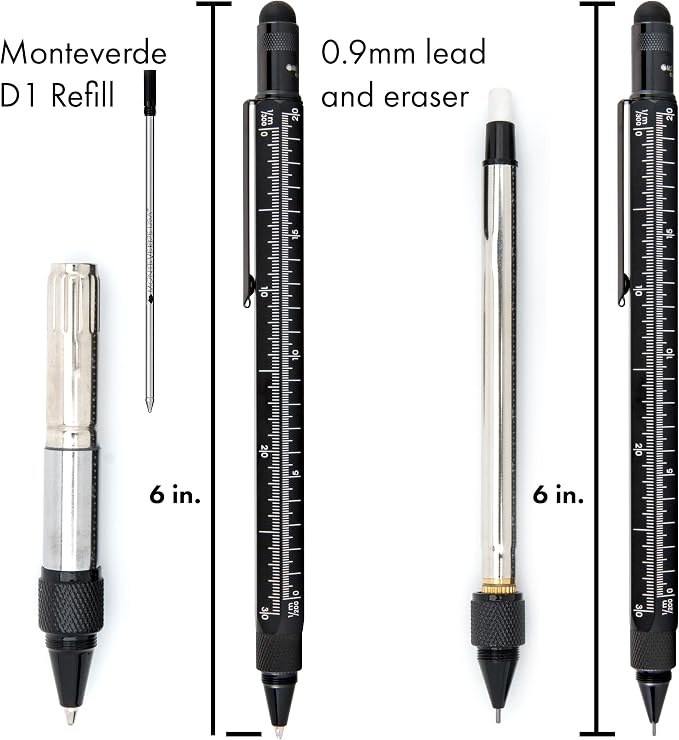 Monteverde One Touch Tool Set Ballpoint Pen with Stylus Black + Tool Pencil – Original Multifunction Pen Set from the Exclusive Collection – Ideal Gift for Professionals (MV35458)