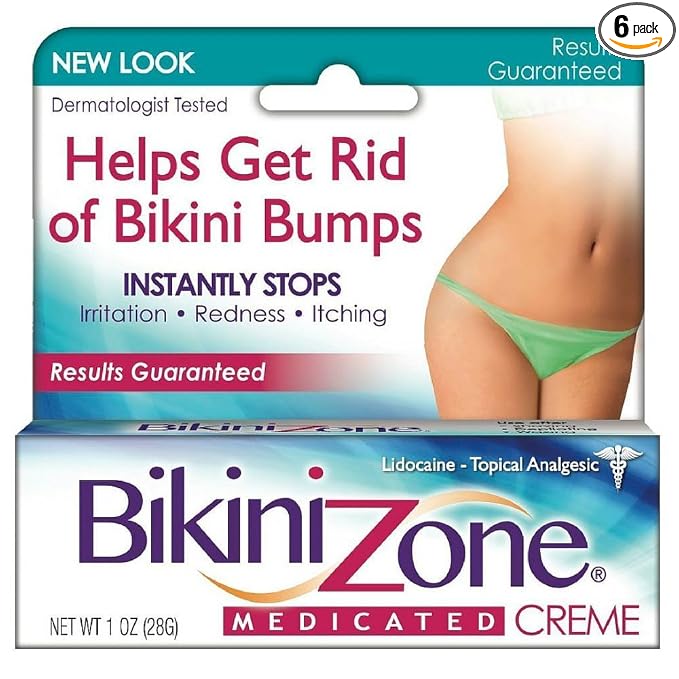 Bikini Zone Medicated Creme for Bikini Area 1 oz (Pack of 6)