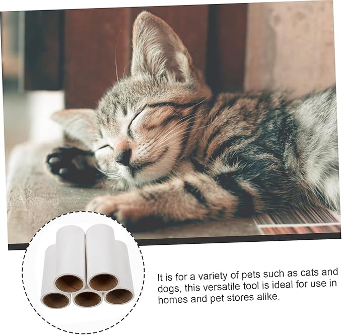 Happyyami 10pcs Portable Lint Refill Extra Sticky Fuzz Dust Hair for Pets for Carpet Clothes Home Cleaning