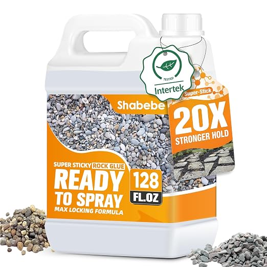 Rock Glue for Landscaping 1 Gallon, Ready-to-Use Gravel Binder for Pea Gravel & Small Stones, Fast-Drying Landscape Rock Adhesive, Weather-Resistant Stone Stabilizer for Garden Paths, Patios