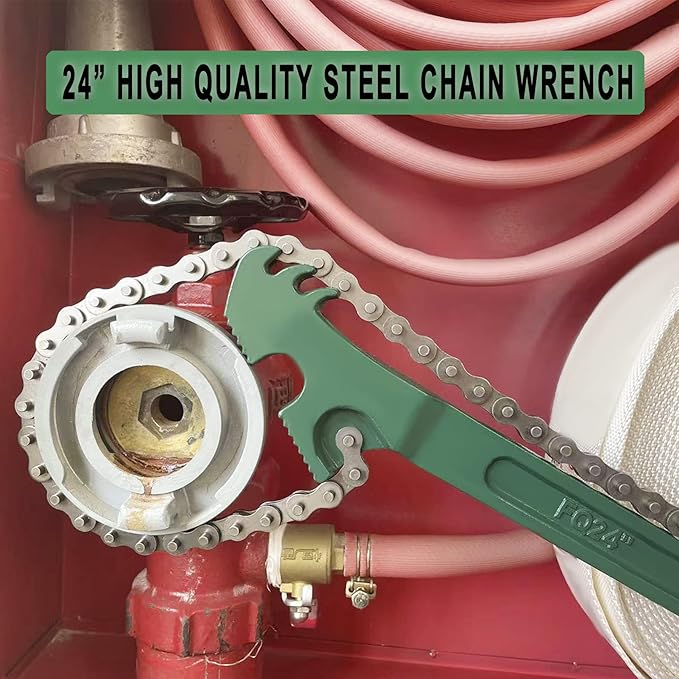 AUPREX 24 Inch Heavy Duty Chain Oil Filter Wrench, Adjustable Long Handle Tool Fits Max 12.6 Inch Diameter
