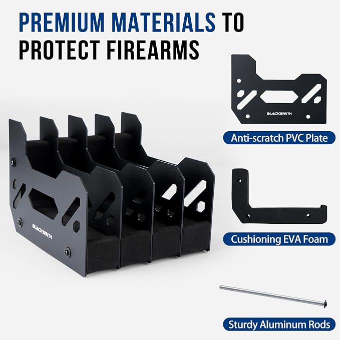 BlackSmith Foam Pistol Rack for Gun Safe Gun Accessories Storage Firearm Handgun Rack Revolver Pistols Holder