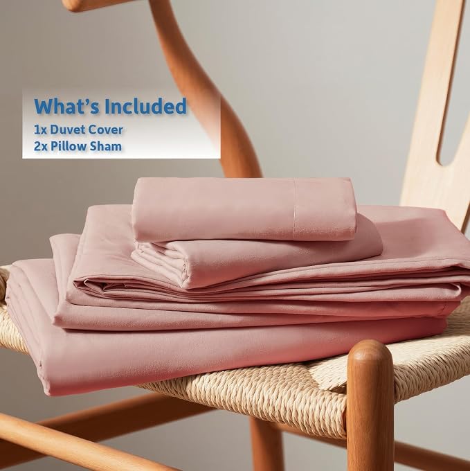 Nestl Blush Pink California King Duvet Cover Sets - Soft Double Brushed Cal King Duvet Cover, 3 Piece, with Button Closure, 1 Duvet Cover 104x98 inches and 2 Pillow Shams