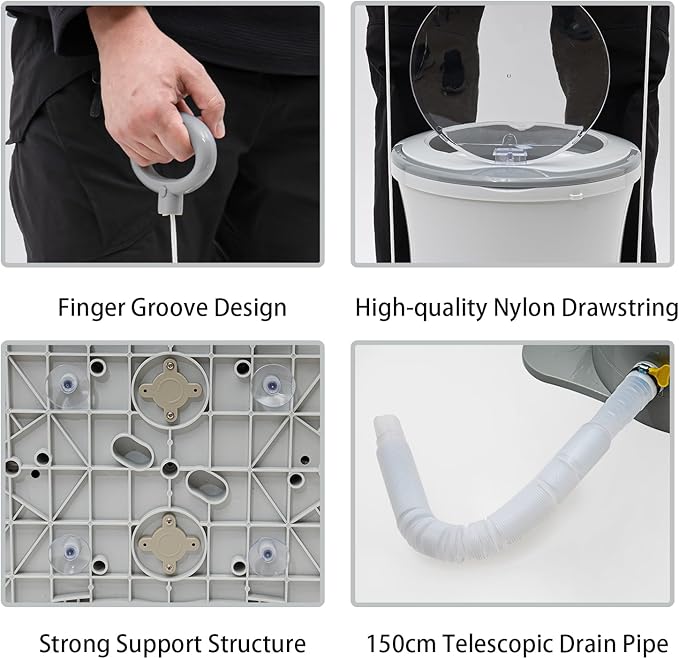 2.4Gal Manual Clothes Dryer Portable Mini Dryer for Clothes, Foot Powered Compact Spin Dryer Machine, Non Electric Laundry Dryer for RV, Camping, School, Apartment, Dorm (White)