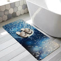 Soccer Ball Bathroom Runner Rugs Non Slip Washable Absorbent Narrow Long Bath Mat Wet Net Power Shot Blue Football Runner Rugs for Kitchen Hallway Bedroom Laundry Study Room 15.7"x47.2"