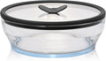 Anyday 7-Cup Glass Microwave Steamer Bowl (Clear Black Sesame) | Vegetables, BPA-Free, Vented Lid, Healthy Cooking Container, Broccoli, Veggies, Meal Prep