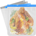 Lerine 4 Pack Dishwasher Safe Reusable 3 Gallon Freezer Bags for Marinating | Leakproof, 16"x18", BPA-Free, Food-Grade Material, Food Storage, for Turkey Brining, Meal Prep and Home Organization