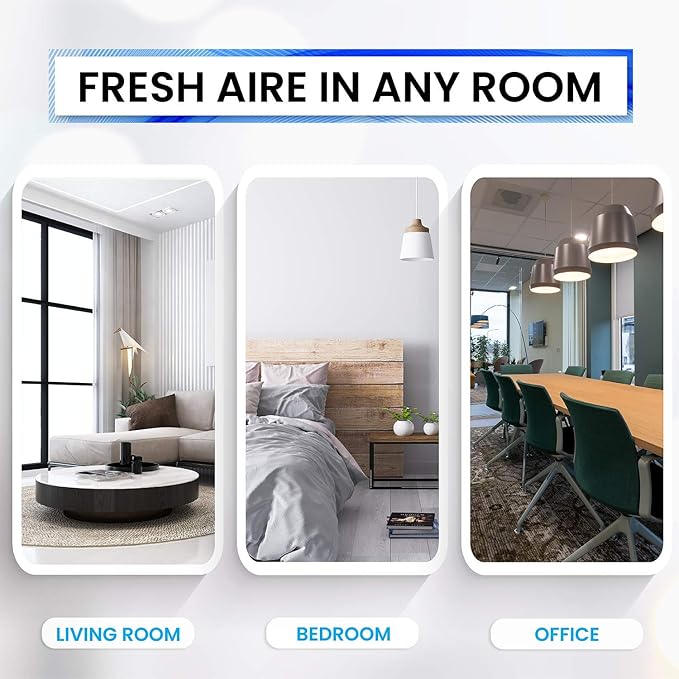 Bluonics Fresh Aire Water Air Washer, Water-Based Air Revitalizer & Room Freshener with 7-Color LED Night Light and Relaxing White Noise for Home, Bedroom, Office