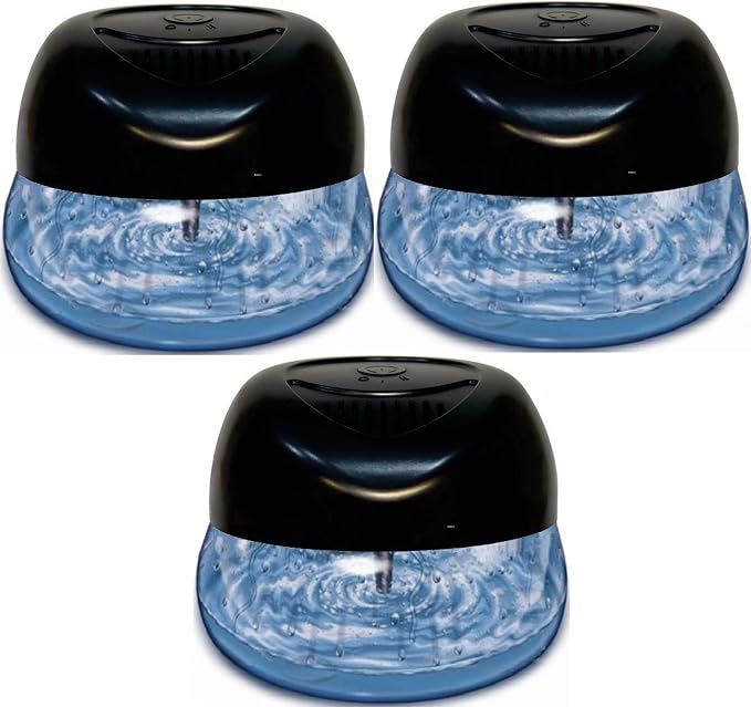 Bluonics Fresh Aire 3-Pack Water Air Washer, Water-Based Air Revitalizer & Room Freshener with 7-Color LED Night Light and Relaxing White Noise for Home, Bedroom, Office