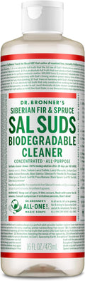 Dr. Bronner's Sal Suds Biodegradable Cleaner (16 oz) – All Purpose Pine Mop Detergent for Floors, Laundry & Dishes, Multi Surface Concentrate, Heavy-Duty Degreaser