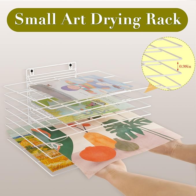 8 Shelves Art Drying Rack for Classroom, Paint Drying Rack, White | Drying Rack Classroom, Wall Art Storage Rack, Removable Shelves for Classrooms and Art Studios