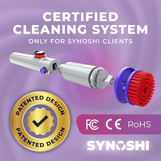 Synoshi PRO Electric Spin Scrubber with Magic Sponge, Cone Round and Steel Brushes