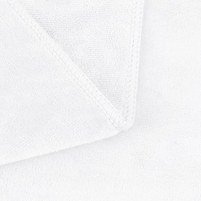 JML Microfiber Bath Towels, 40" x 80", 2 Pack, White | Hanging Loop, Super Absorbent, No Linting, Fast Drying, for Beach, Sport, Fitness, Yoga