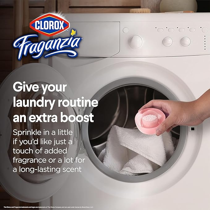 Clorox Fraganzia Laundry Scent Booster Crystals, In-Wash Fragrance Beads, Fresh-Smelling Clothes Linens, Safe All Fabrics Colors, Easy-Pour Bottle, Rose Scent, 70 Oz, 2 Pack