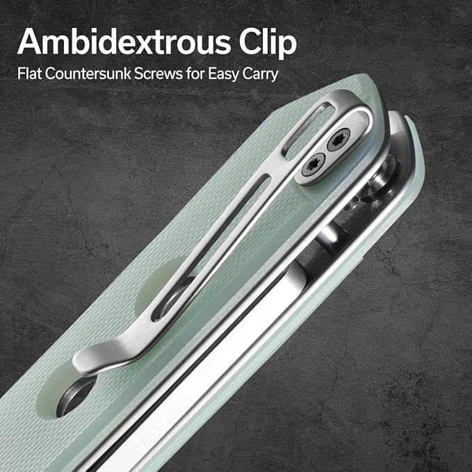 CIVIVI Vision FG Pocket Knife, 3.54" Nitro-V Reverse Tanto Blade C22036-2 | Superlock Folding Knife with G10 Handle, Reversible Ambidextrous Clip for EDC Camping Hiking