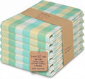 Urban Villa Kitchen Towels Set of 6 Green Sand Buffalo Checks Kitchen Towels 20X30 Inches 100% Cotton Highly Absorbent Kitchen Towels Premium Quality Ultra Soft Mitered Corners KitchenTowels