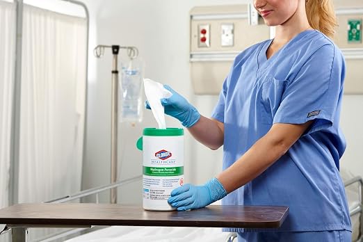 Clorox Healthcare Hydrogen Peroxide Cleaner Disinfectant Wipes, 6.75" x 9", 95 Count (Package May Vary)