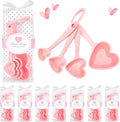50 Set Heart Measuring Spoons: Wedding Bridal Shower Bulk Party Favors | Plastic heart measuring spoons with boxes and cards. Practical souvenirs for wedding guests and bridal shower.