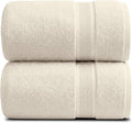 Luxury Bamboo Rayon Oversized Bath Towel Set | 2-Pack | Ultra Soft | Beige | 35% Bamboo Rayon - 65% Zero Twist Cotton | Absorbent Quick-Dry Towels for Bathroom | Ultra Soft | OEKO-TEX Standard 100