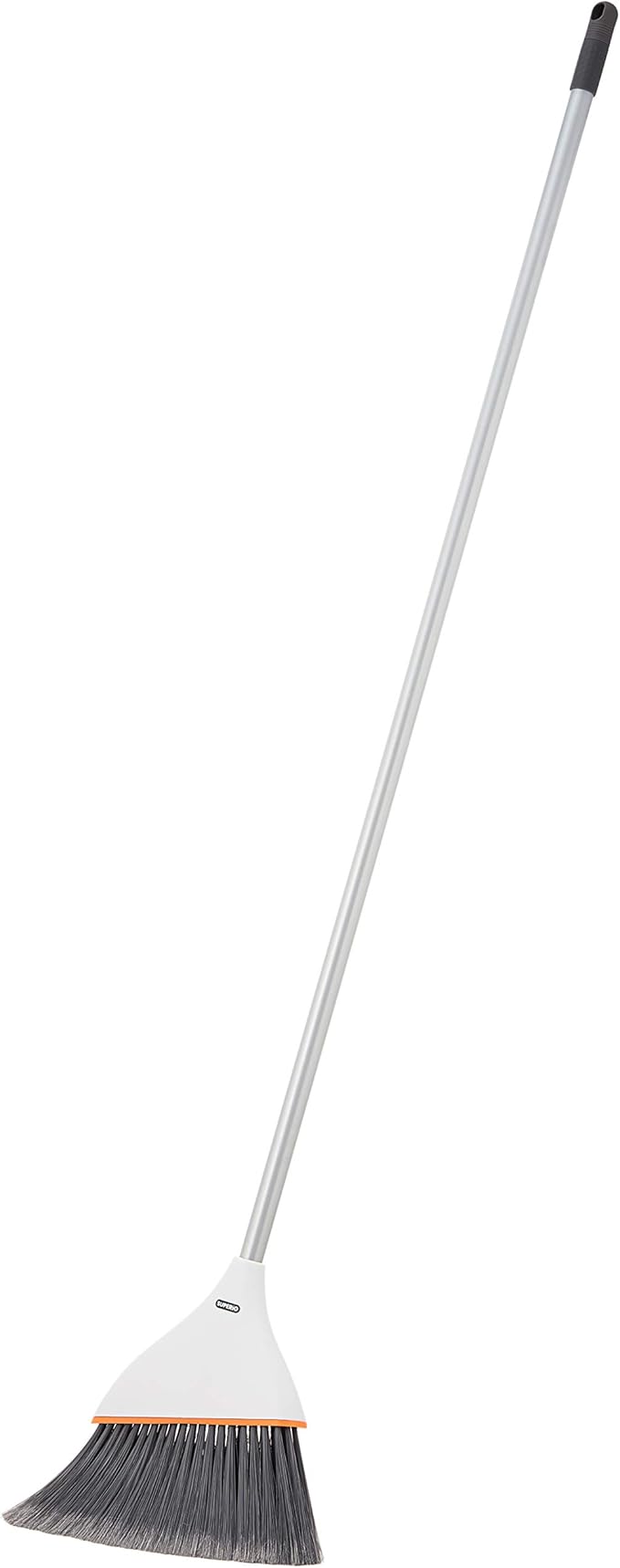 Superio Angle Broom with Clip-On Dustpan Set Angle Shape to Reach Narrow Spaces. (Soft Gray)