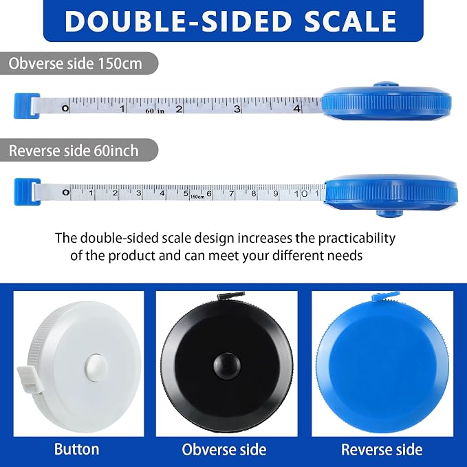 Kigeli 100 Pcs Tape Measure 60 Inch Retractable Measuring Tape Soft Small Measurement Tape Mini Sewing Fabric Tape Measurer Flexible Pocket Cloth Fabric Measurement Digital Tape for Body
